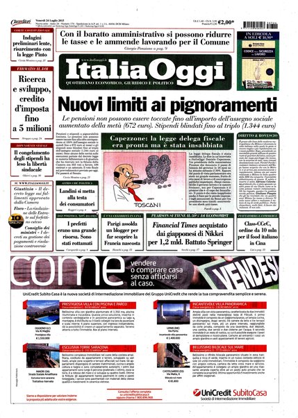 Italia oggi : quotidiano di economia finanza e politica